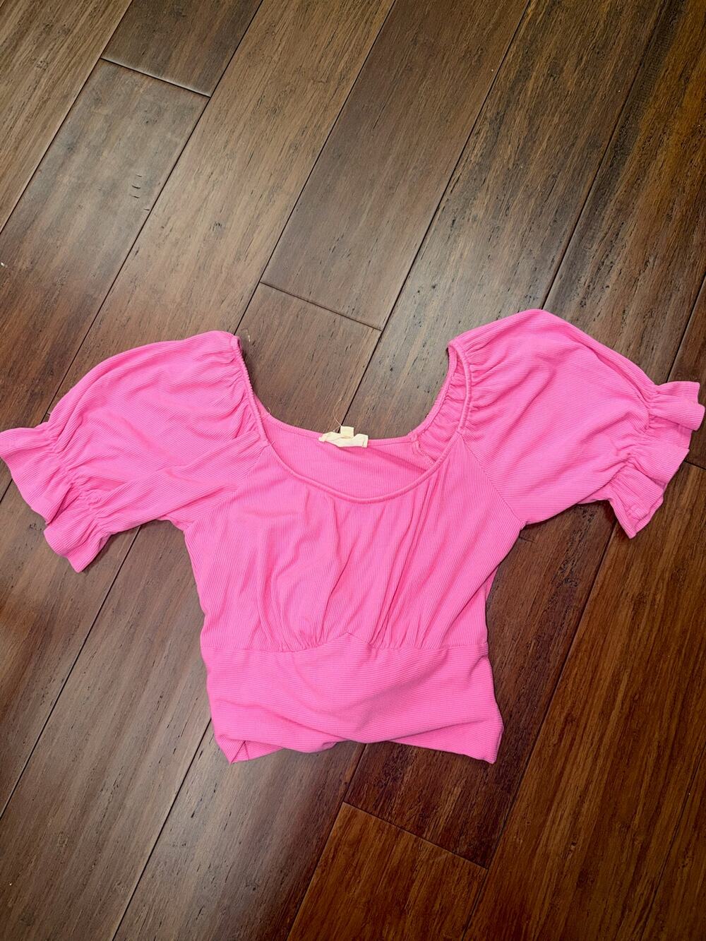 pink tie-back top Listicle Crop Shirt M Medium
